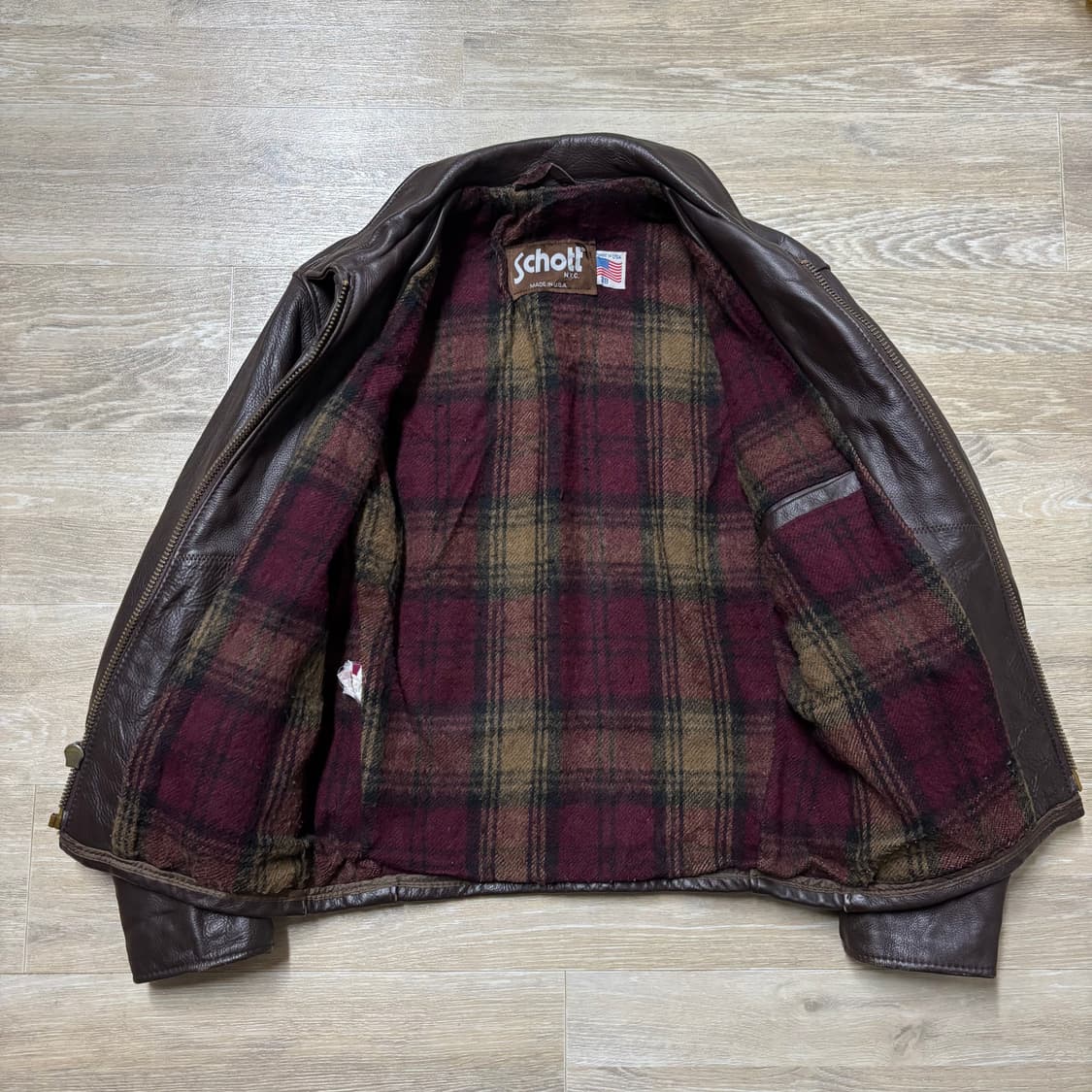 Schott Leather Jacket USA Brown  상품이미지3