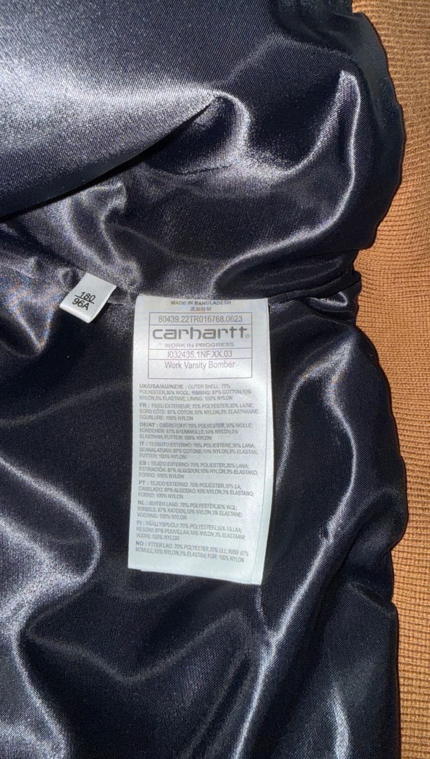 칼하트 WIP 워크 바시티 봄버 딥 해밀턴 브라운 상품이미지3