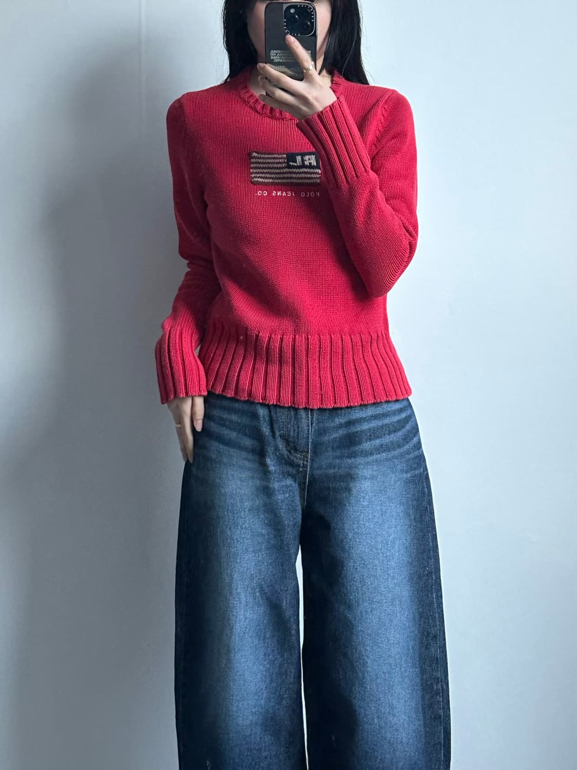 폴로 진스 성조기 레드 울 스웨터 니트  상품이미지1