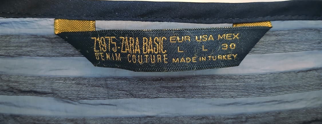ZARA BASIC 딥 네이비 시스루 스트라이프 블루종 (L) 상품이미지5