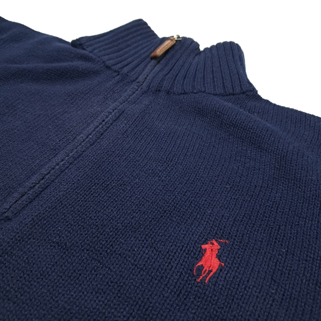 CN739 M 폴로 랄프로렌 네이비 하프집업 니트 스웨터 상품이미지5