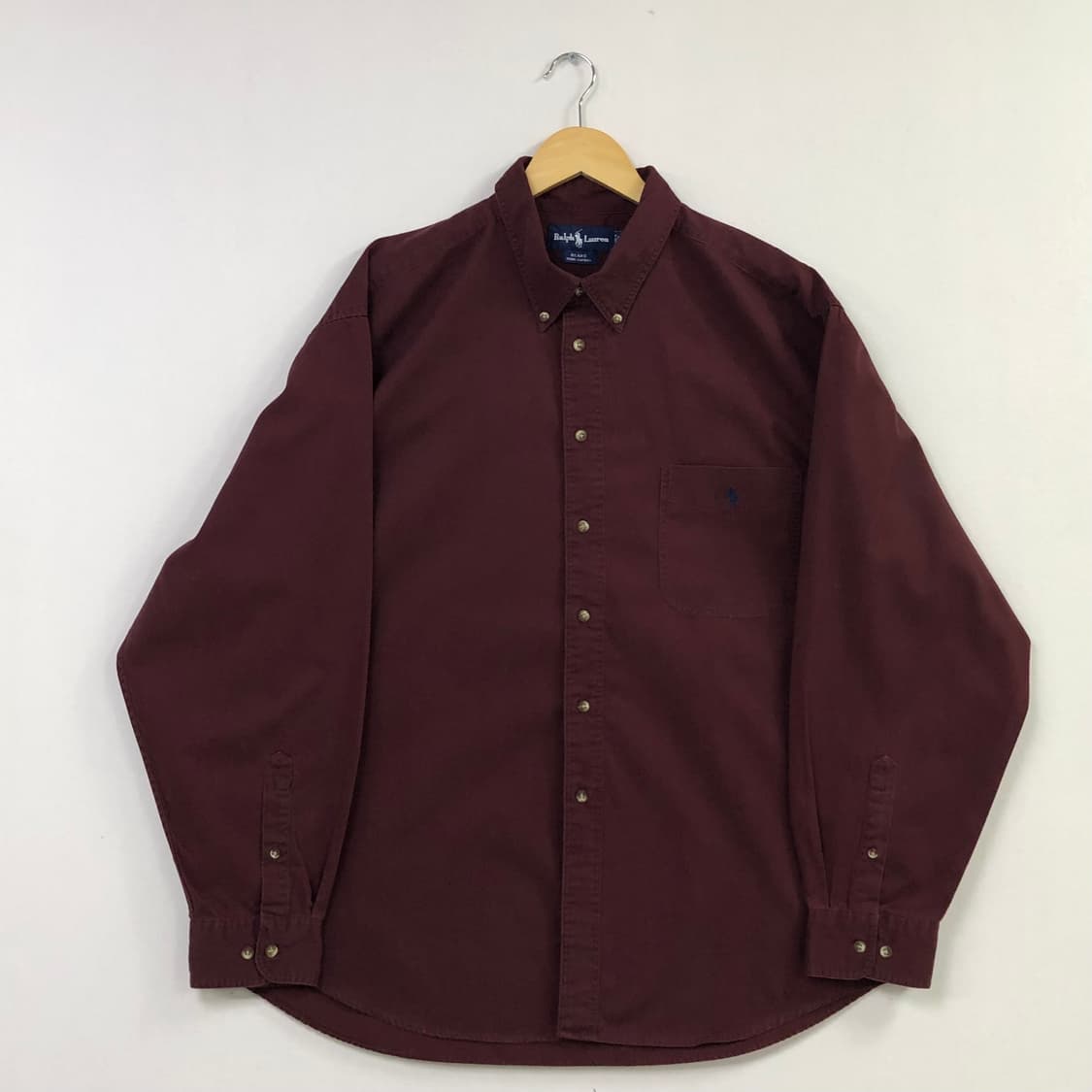 Xxl 폴로 버건디 솔리드코튼 셔츠 상품이미지2