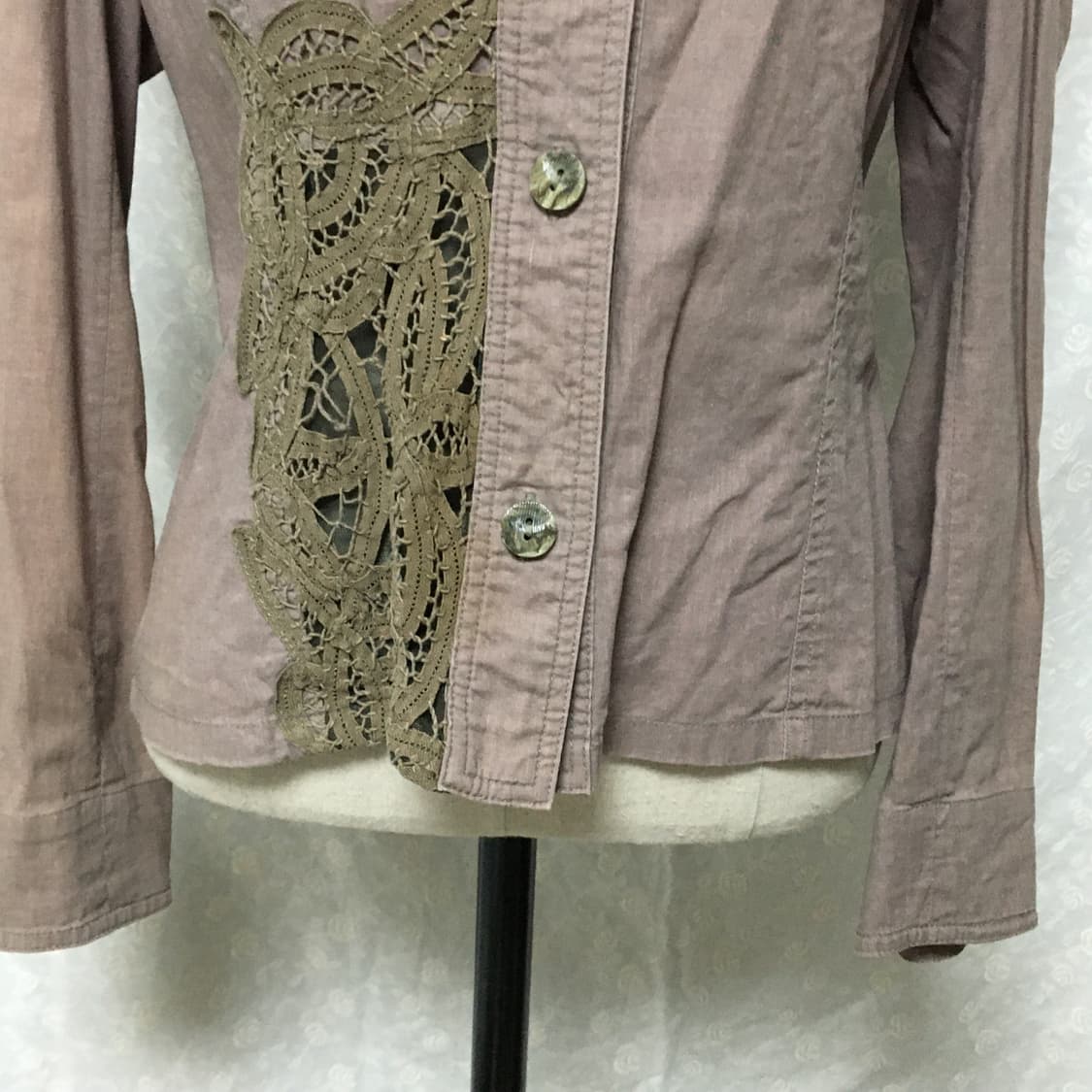 빈티지 아트 레이스 포인트 슬림핏 자켓 (모카 브라운) 상품이미지4