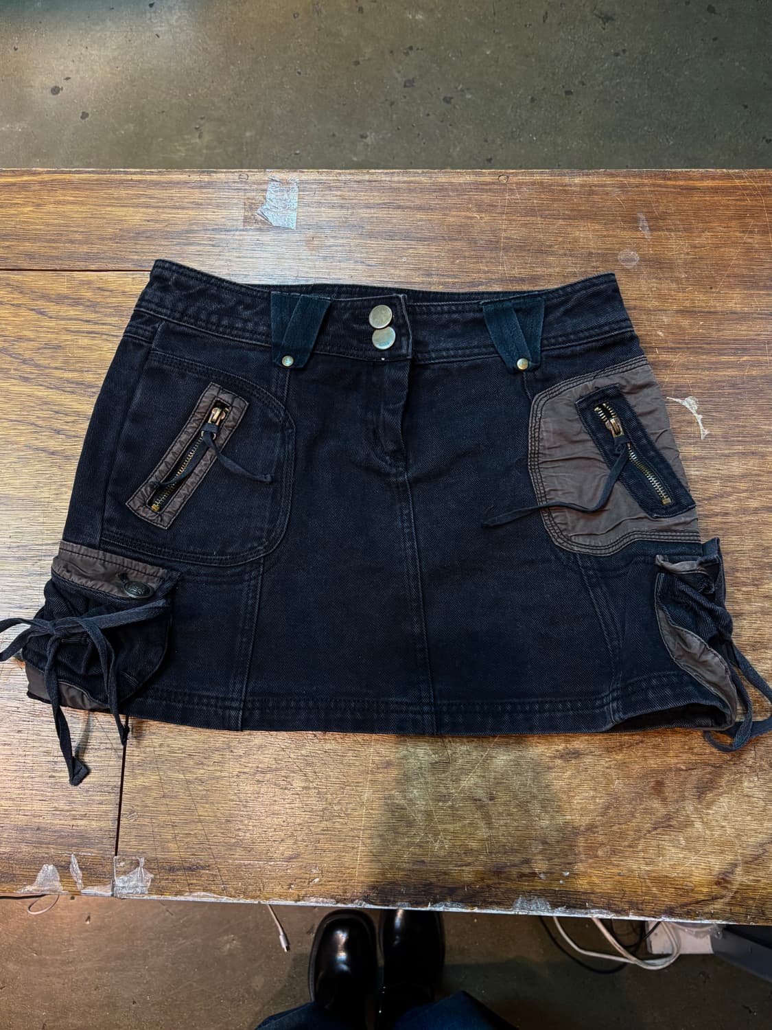 빈티지 숏미디 데님스커트 (체인 밸트 포함) 상품이미지1