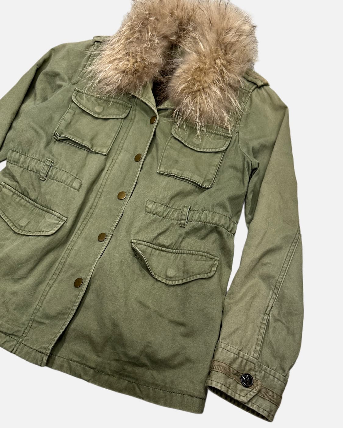 fur collar military jacket 상품이미지2