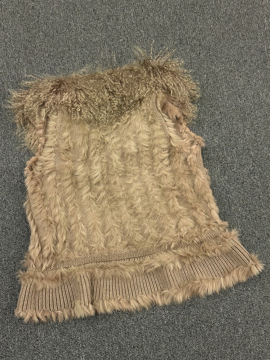 OS)Bou Jeloud 래빗 퍼 트리밍 니트 베스트 상품이미지4