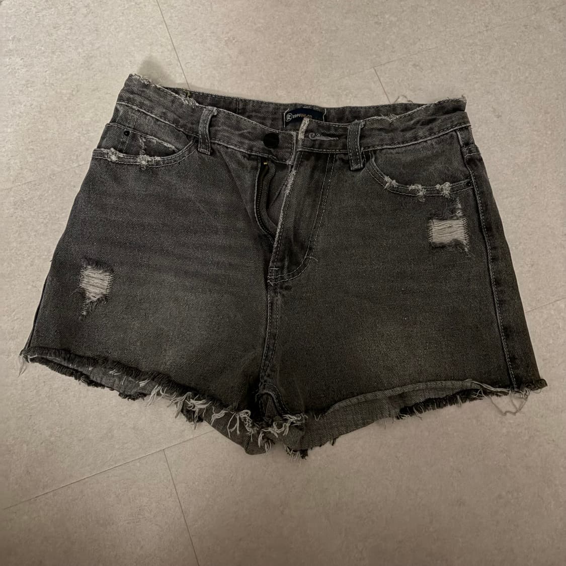 빈티지 흑청 데님 숏팬츠 상품이미지1