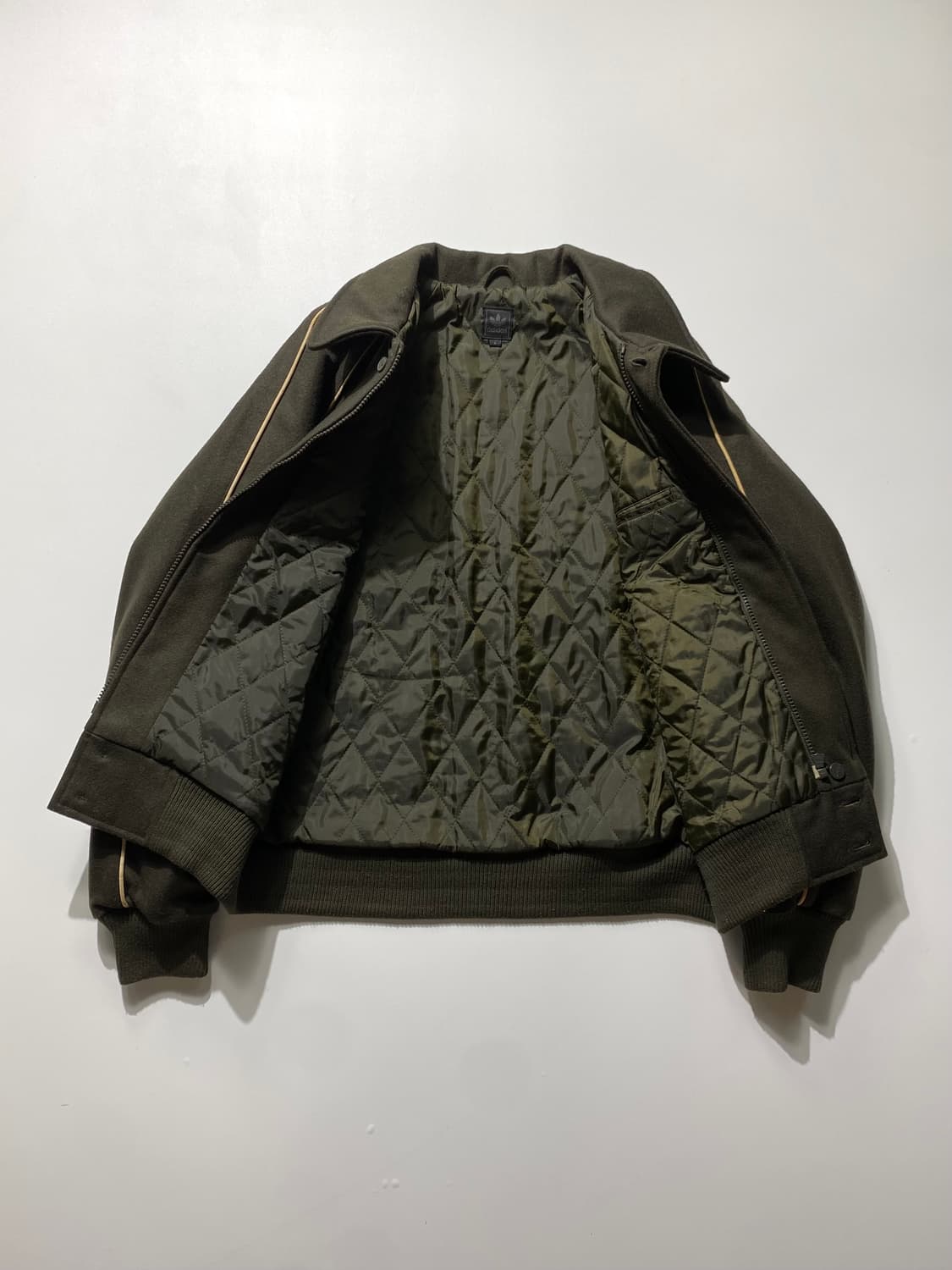 [S] 00s Adidas 아디다스 오리지널 카키 울 블루종 자켓 상품이미지5