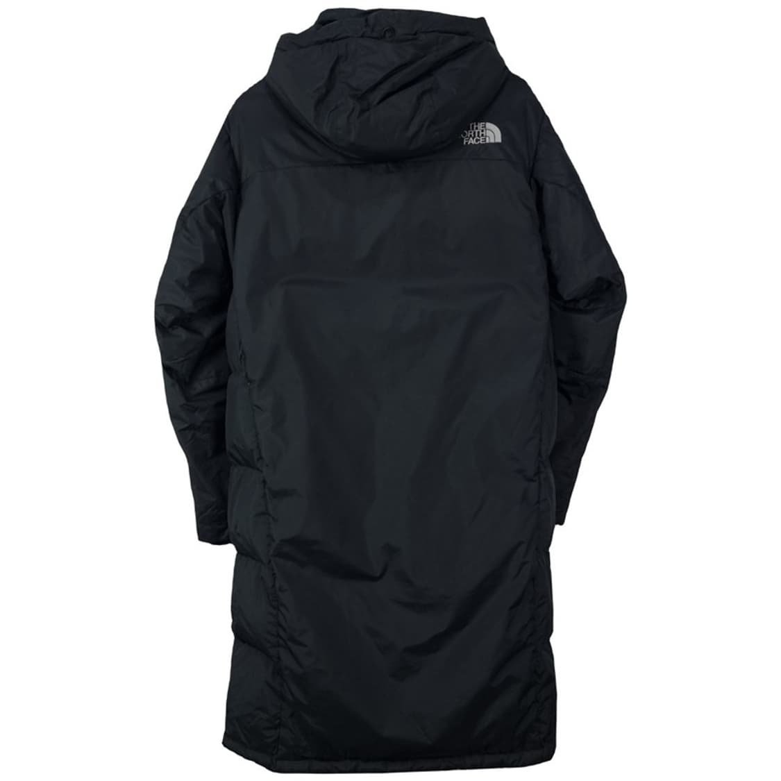 [노스페이스] 로고 자수 구스다운 후드 롱패딩 블랙 M18003 상품이미지3