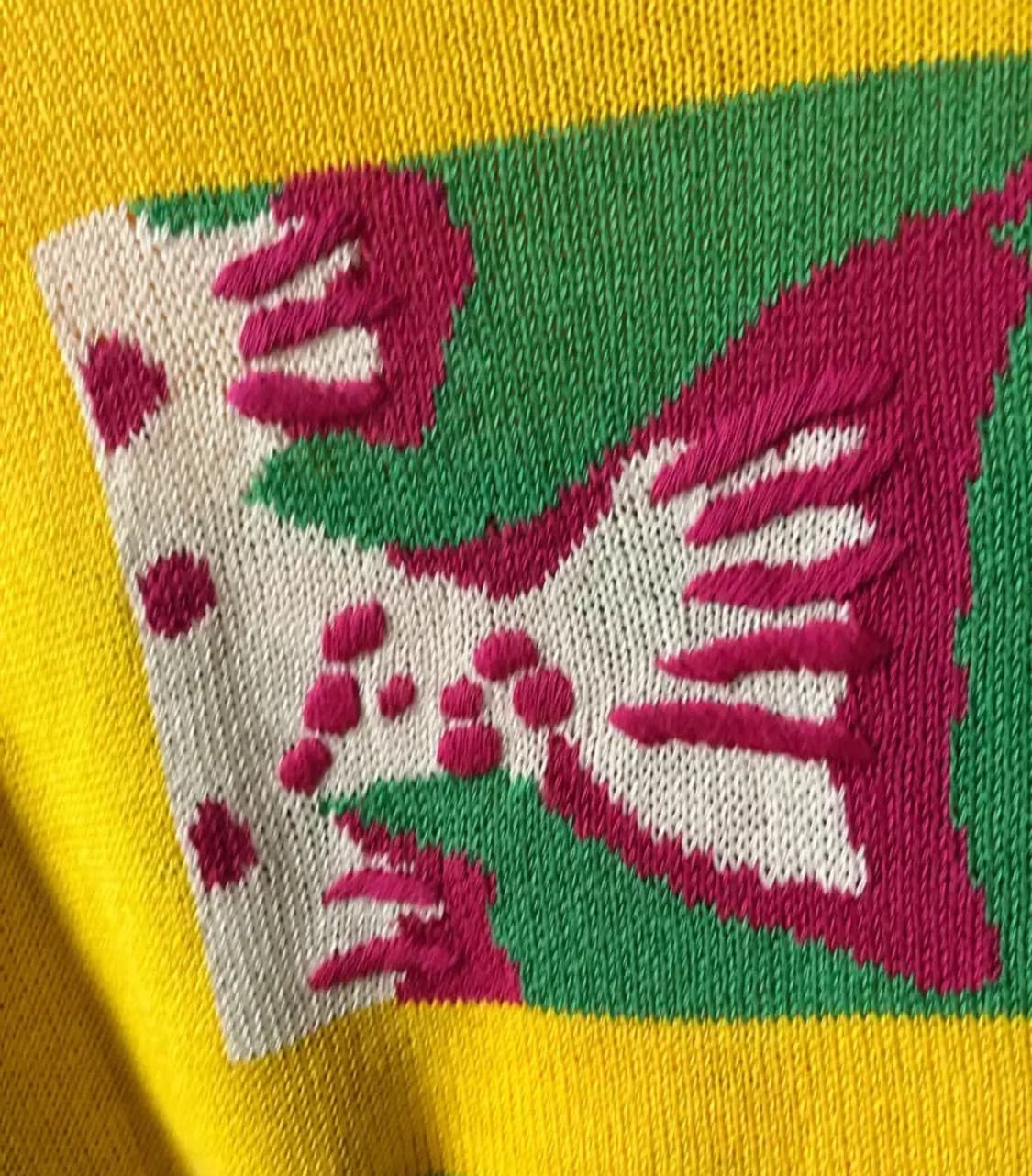 빈티지 몬니 여름 니트 그물 가디건 자수 티셔츠 블라우스 물고기 상품이미지4