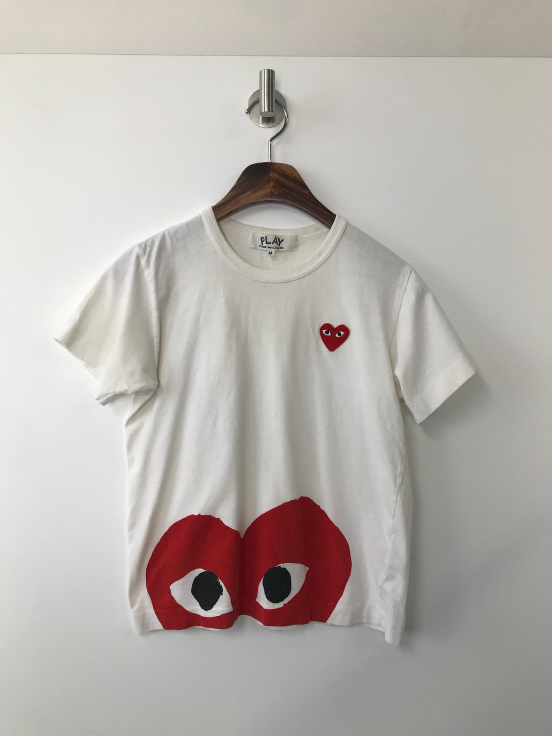 꼼데가르송 플레이 레드엣지 화이트 반팔 티셔츠 상품이미지2