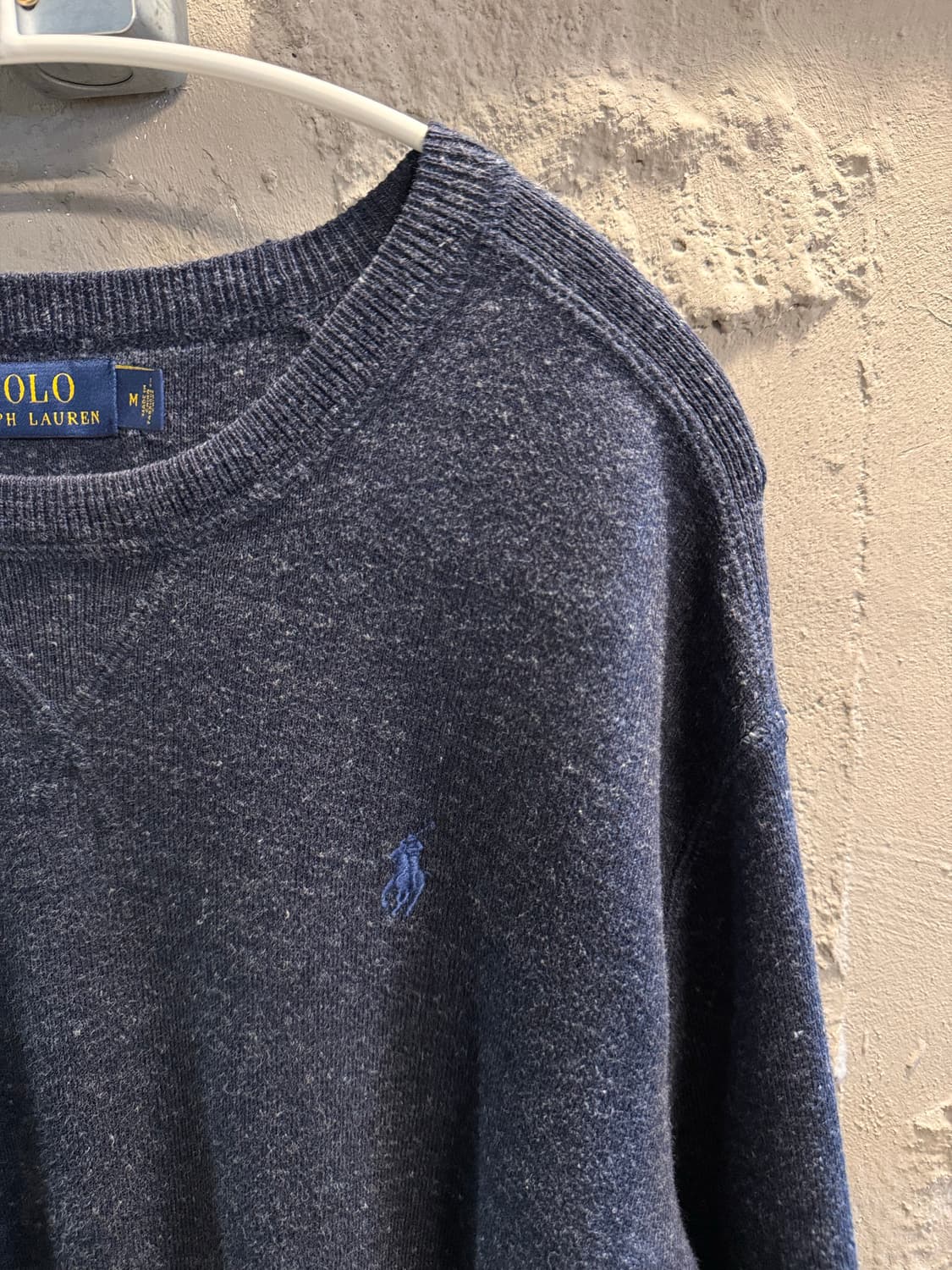 폴로 랄프로렌 라운드넥 코튼 니트 네이비 M 상품이미지3