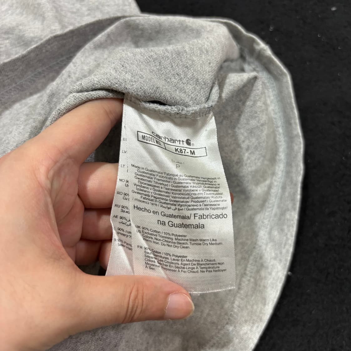 S 95 칼하트 그레이 루즈핏 반팔티 상품이미지5