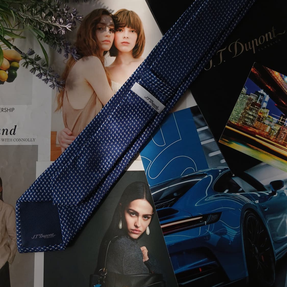 에스.티. 듀퐁 실크 블루 패턴 넥타이 8cm A+등급 A19788
 상품이미지7