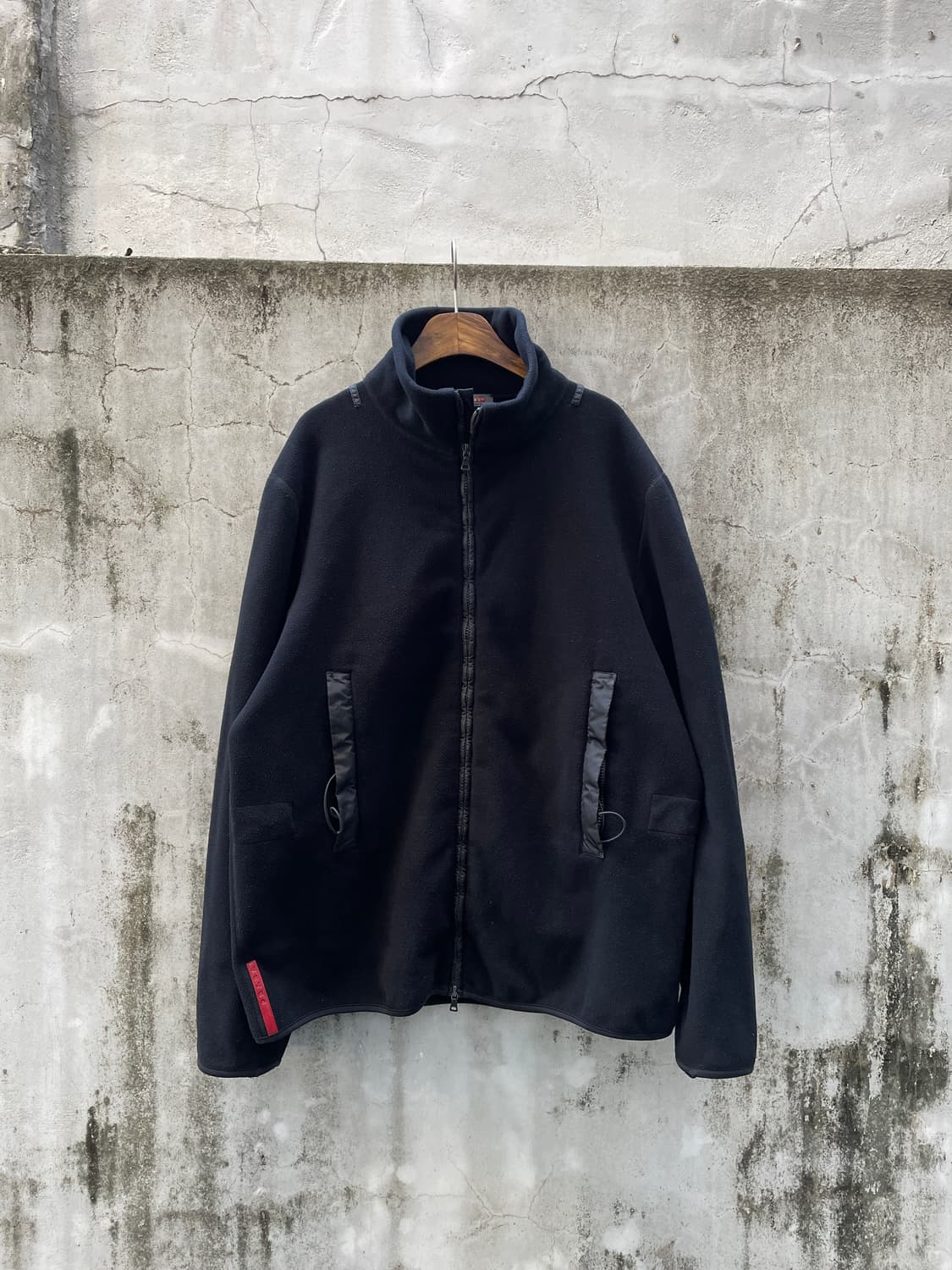 Rare!)00s Prada Sports Black Fleece Zip 상품이미지1