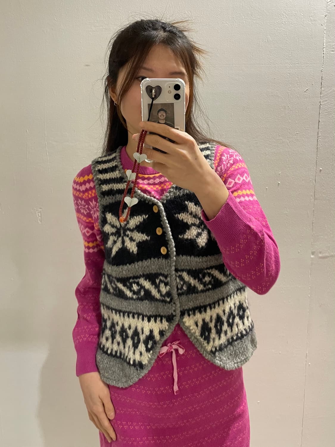 BEAMS nordic pettern knit vest 상품이미지1