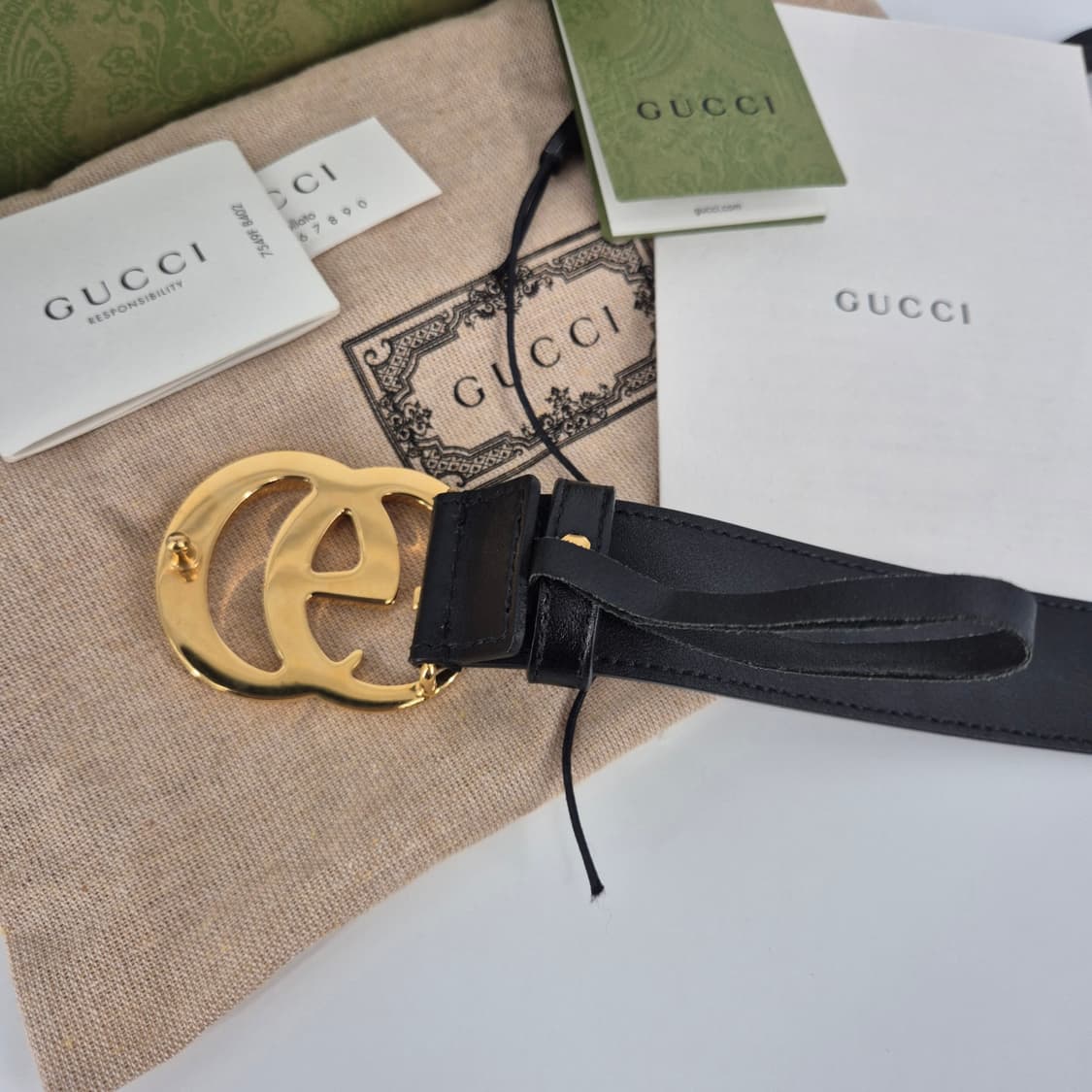 [85사이즈] 구찌 GG 마몬트 벨트 블랙 (414516) 상품이미지6