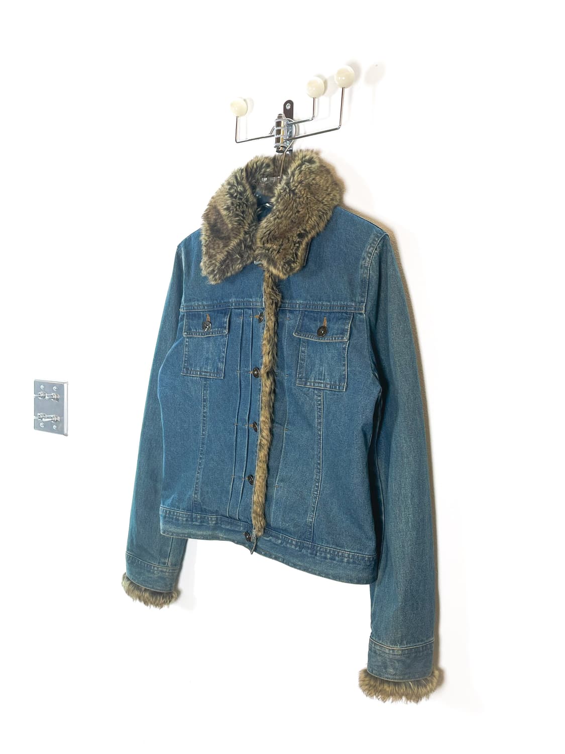 빈티지 퍼 데님 자켓 상품이미지1