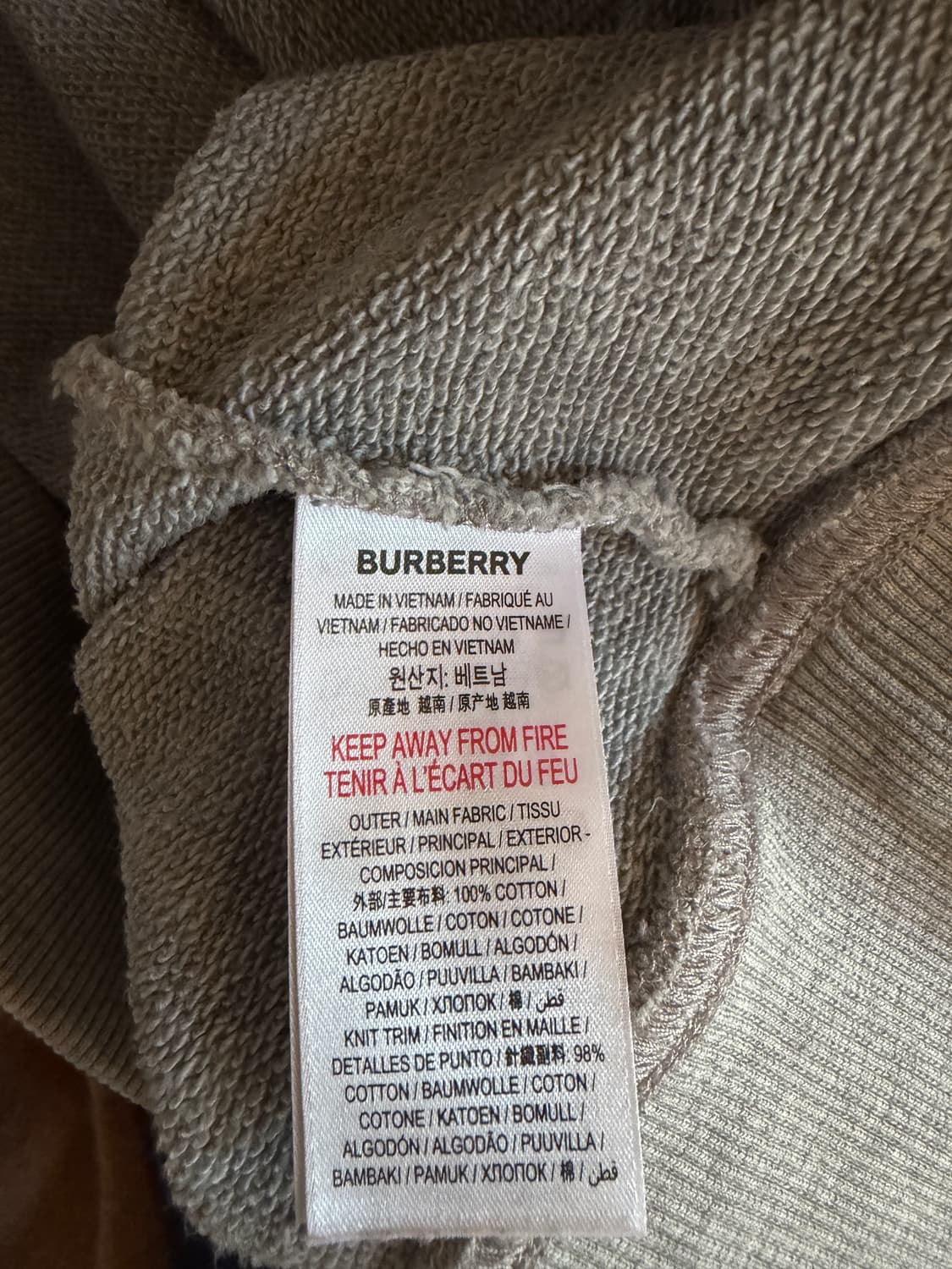 Burberry 버버리 홀스페리 로고 그레이 스웻셔츠 L 상품이미지2