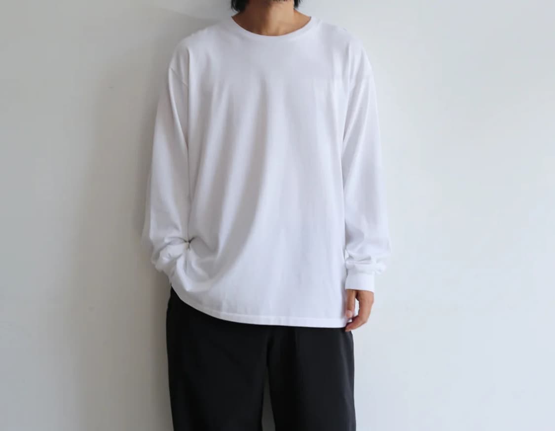 오라리 / 러스터 플레이팅 L/S 티셔츠 화이트 / 3사이즈 상품이미지7