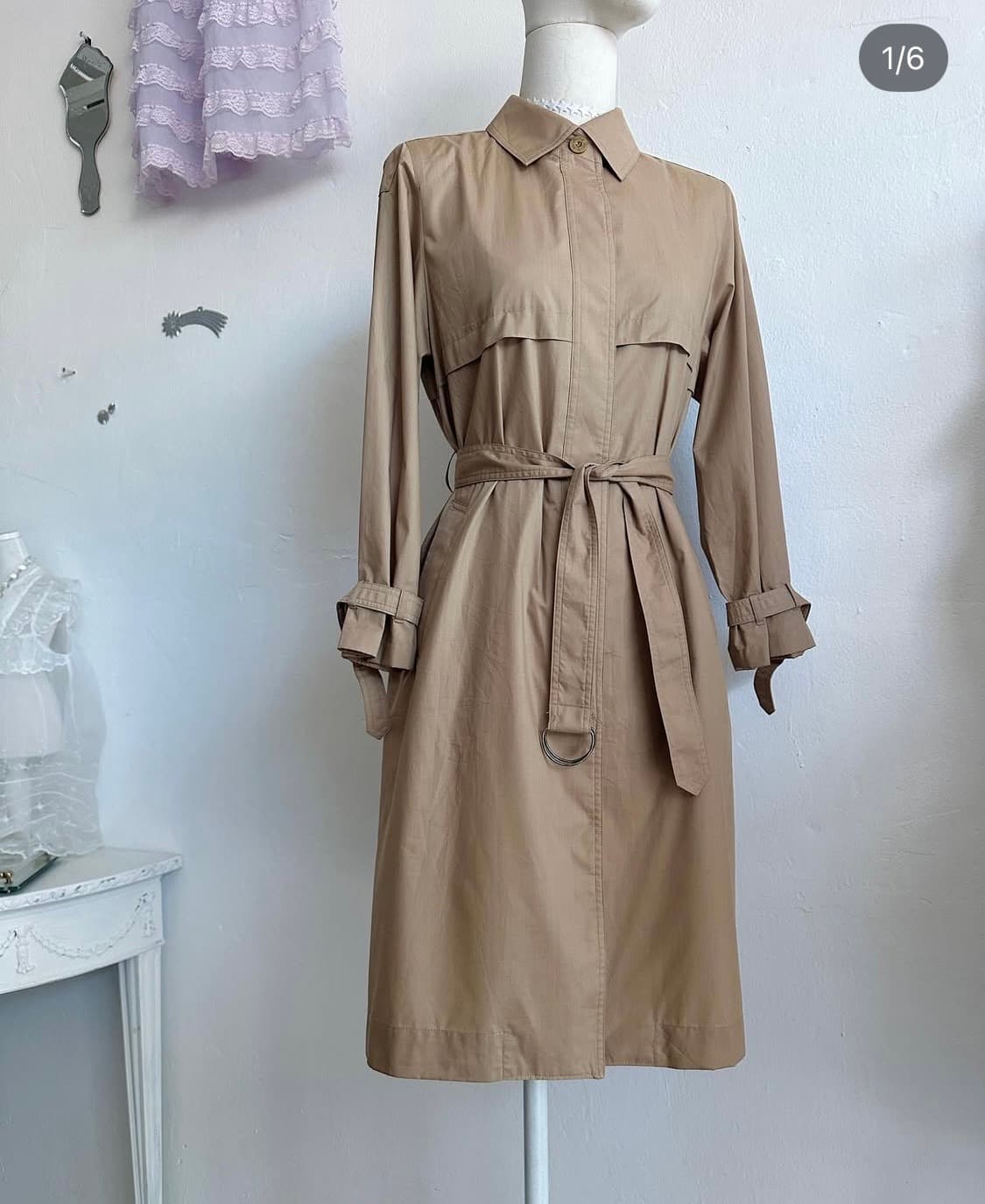 SANYO vintage brown cotton trench coat 상품이미지1