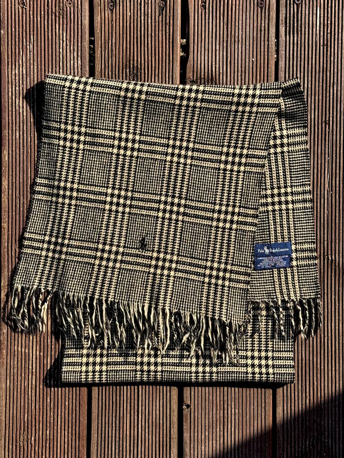 90s 폴로 랄프로렌 하운드 체크 램스울 머플러 상품이미지1