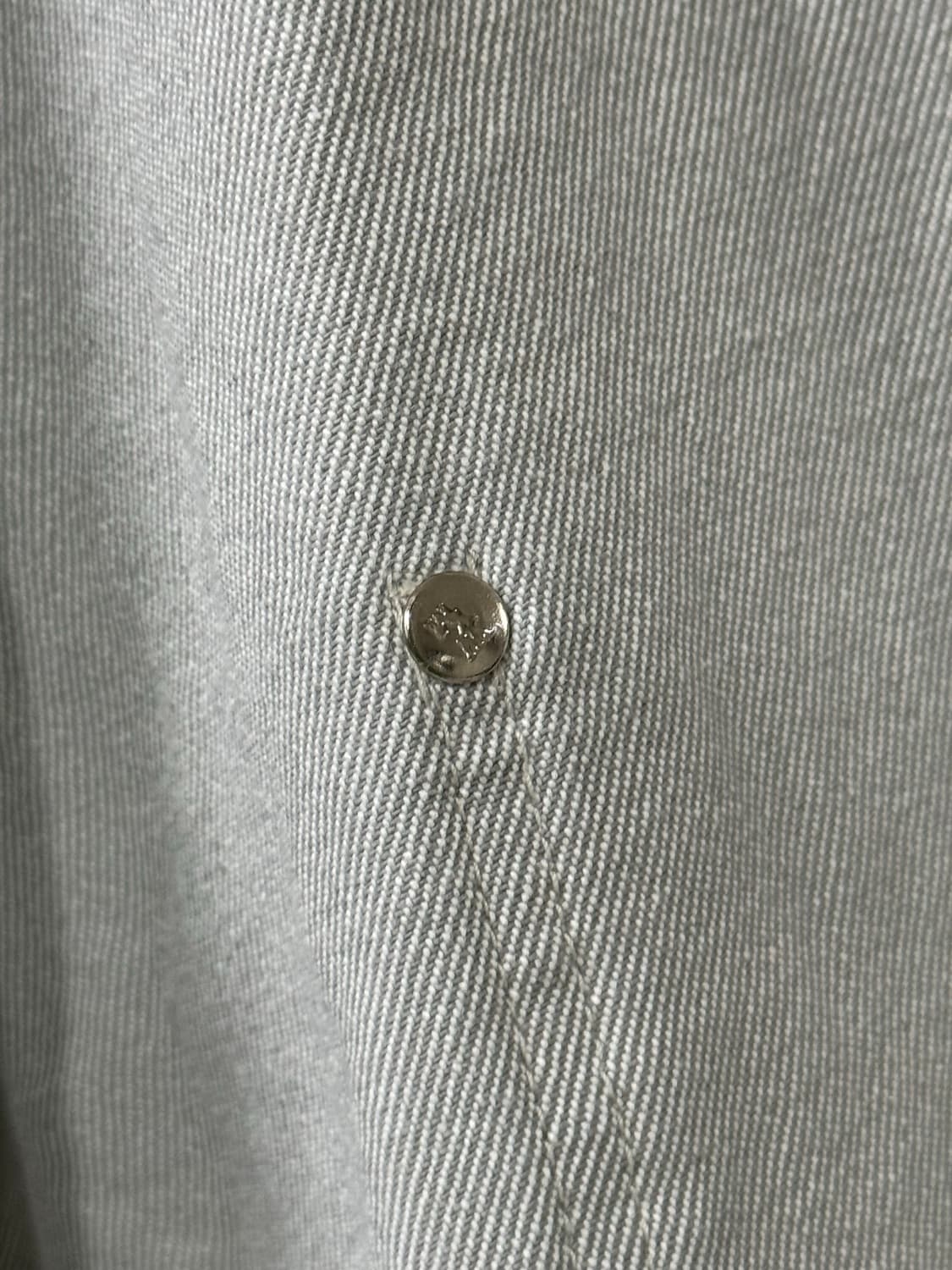 [50] 우영미 레더카라 데님 코트 자켓 오프화이트 상품이미지9