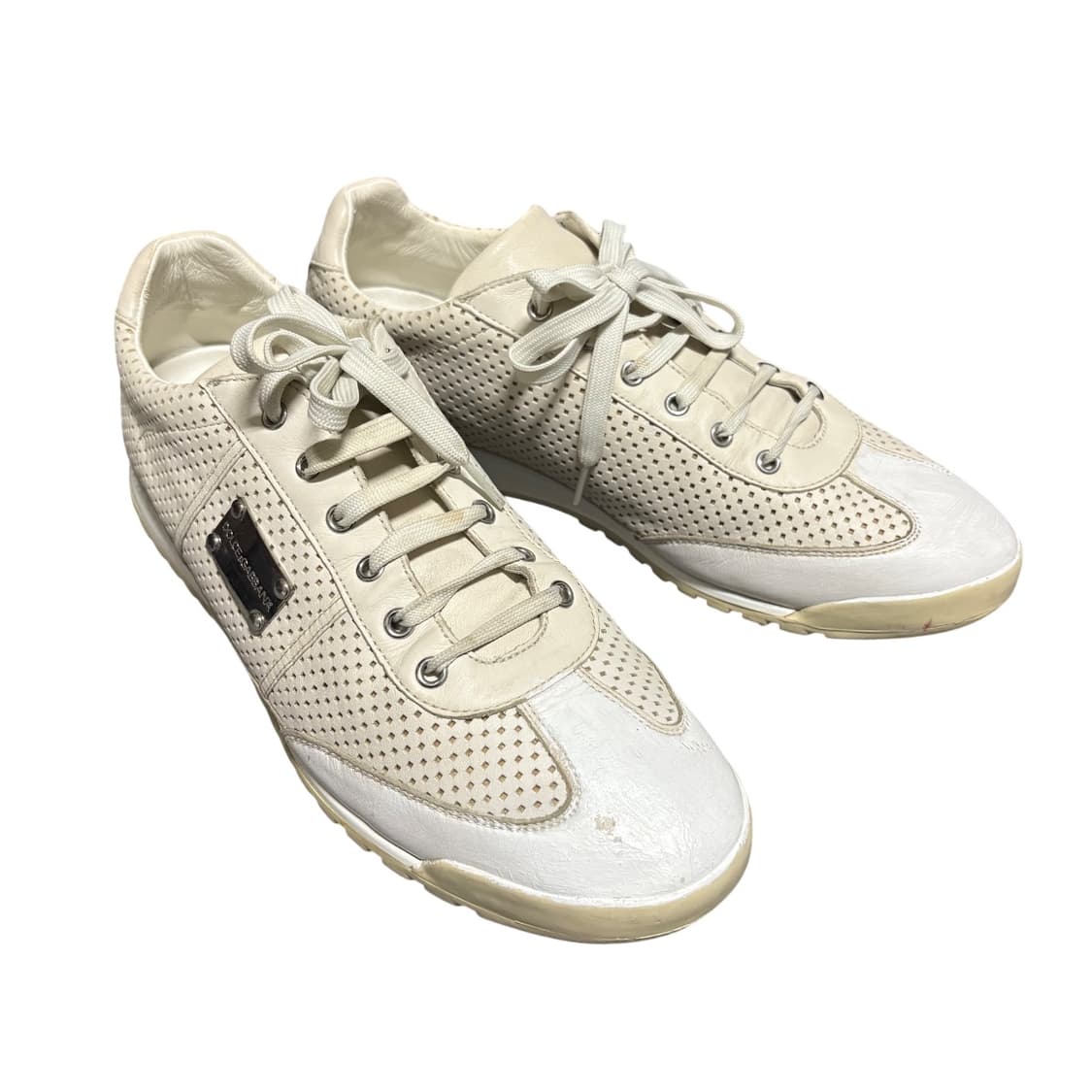 돌체앤가바나 메탈 로고 레더 트레이너 스니커즈 10 280 상품이미지1