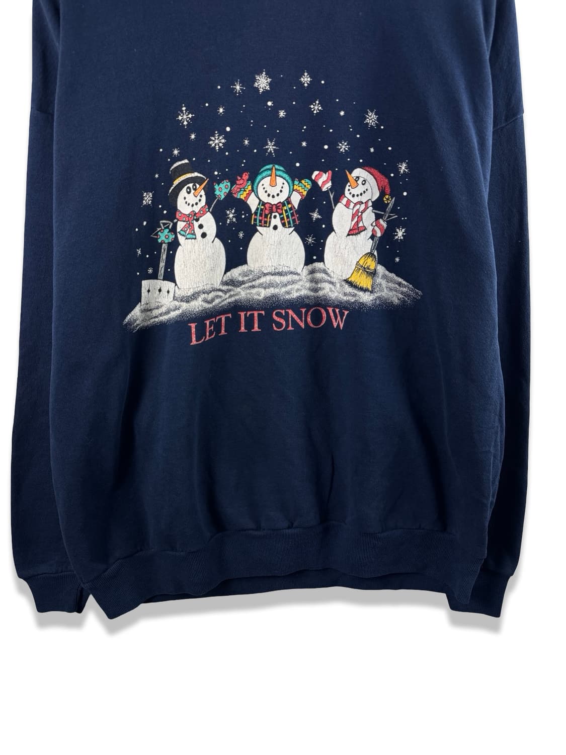 90S 미국제조 LET IT SNOW 프린팅 스웻셔츠2328 상품이미지4