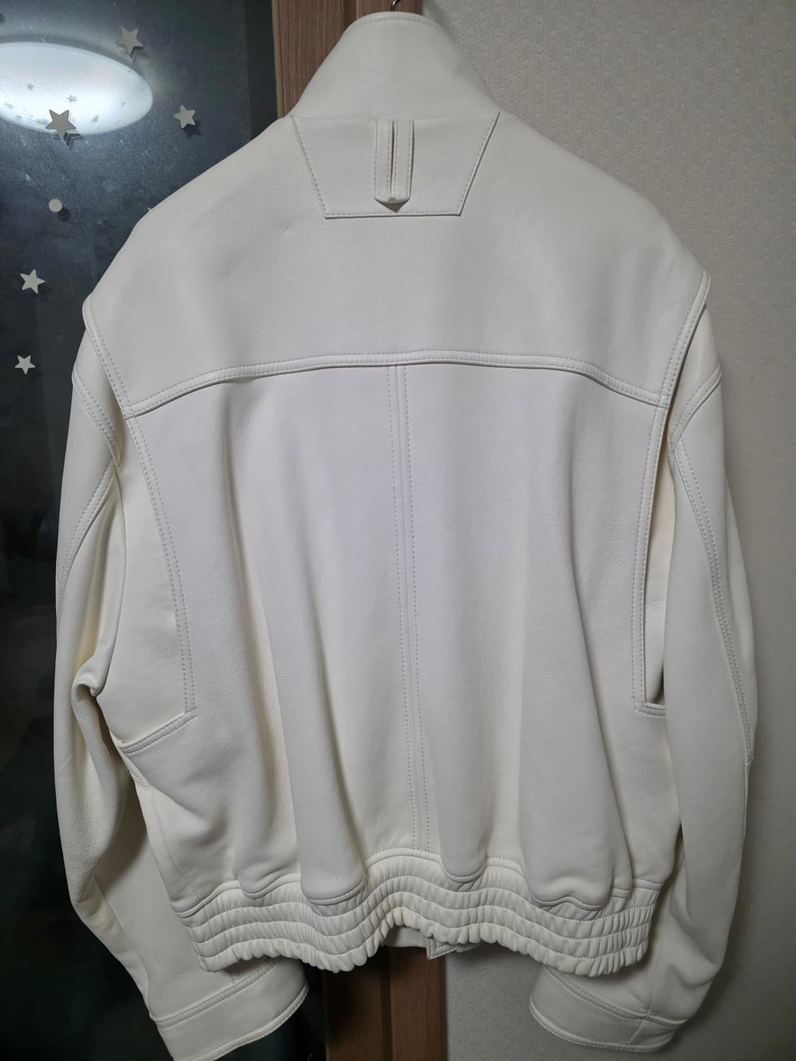 [택미제거 새상품]솔리드옴므 레더 크롭 자켓 가죽자켓 화이트 48 상품이미지3