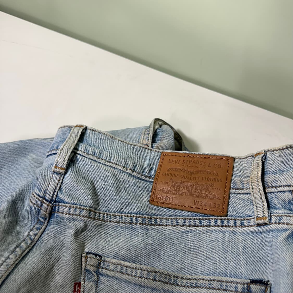 L 리바이스511 슬림레귤러핏 연청 녹워시드 데님팬츠 청바지 상품이미지2