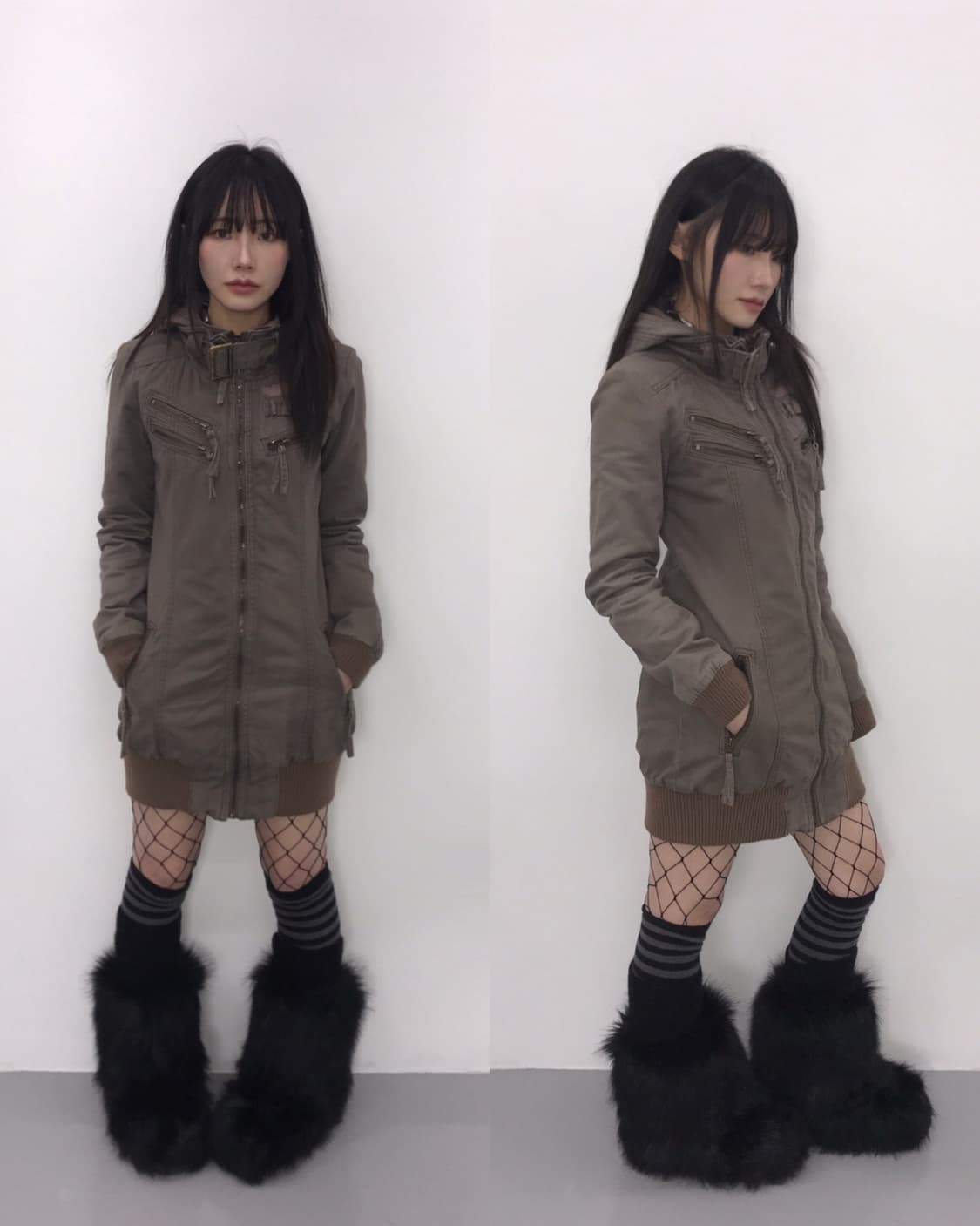 'GRAZIE' Hooded Long Military Jacket 상품이미지2
