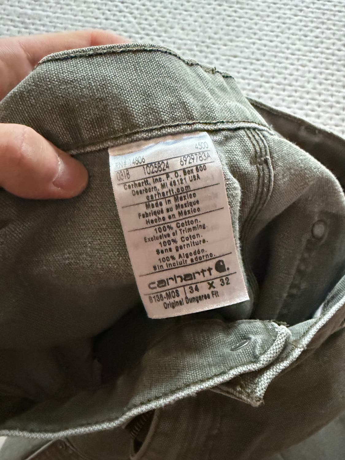 [34] 칼하트 더블니 워크팬츠 b136 모스 상품이미지4