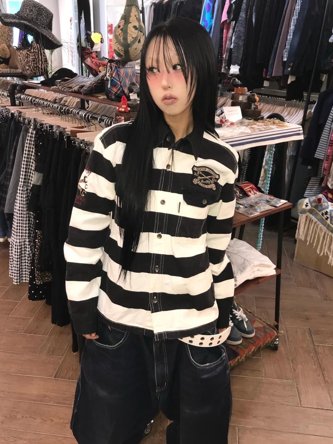Vanson Embroidery Stripe Work Jacket 상품이미지2