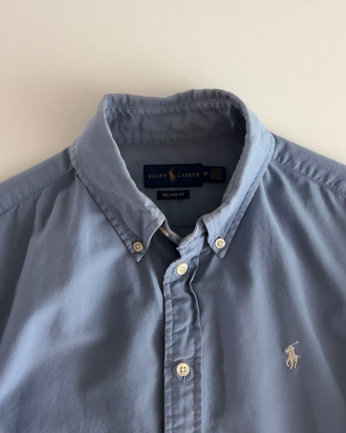 폴로 랄프로렌 워싱블루 솔리드 셔츠 M 상품이미지3