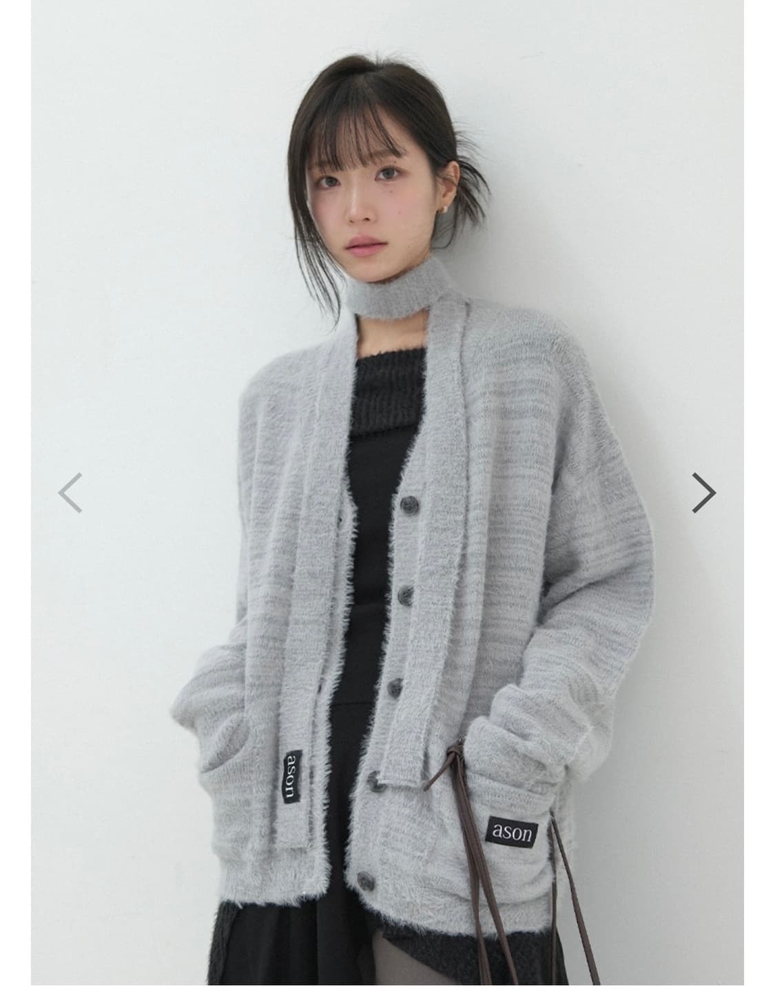 새상품 애즈온 루카 타이 가디건 상품이미지1