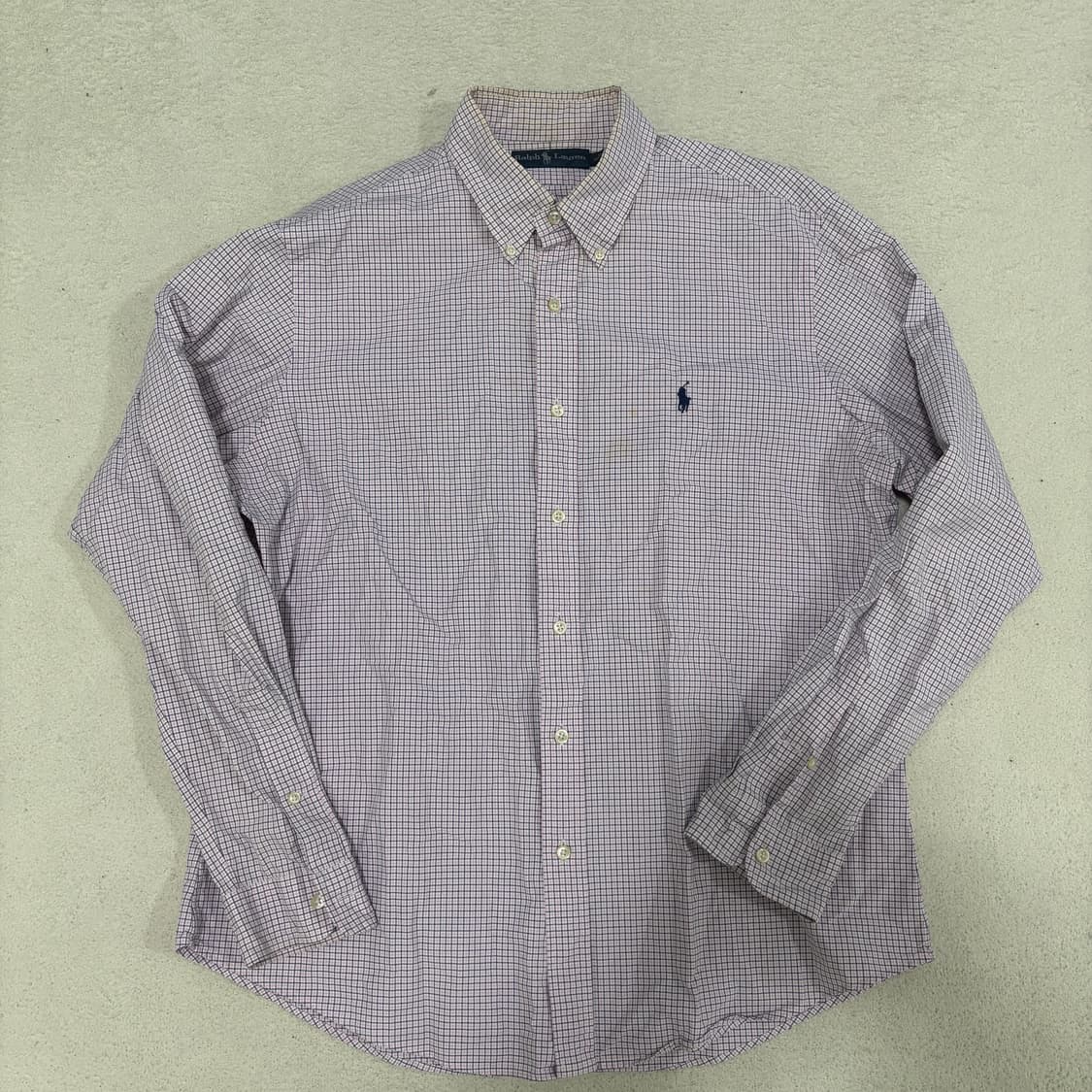 L 폴로랄프로렌 화이트 코튼 체크 셔츠 상품이미지1