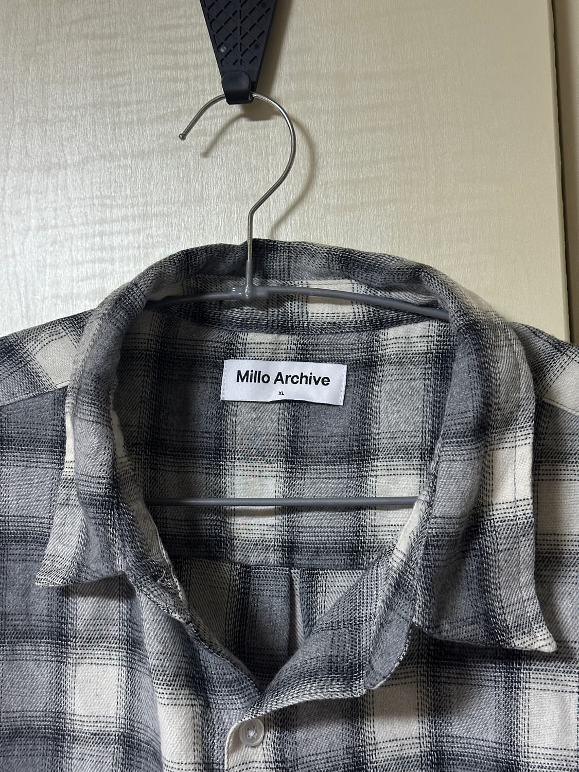 밀로아카이브 옴브레 체크셔츠 스모크그레이 XL 상품이미지5