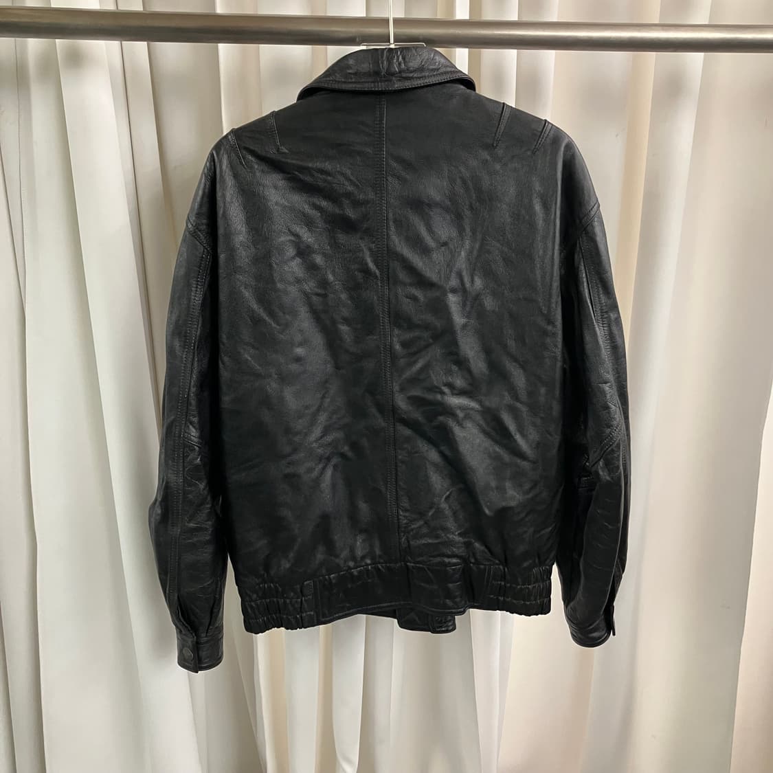 VTG 빈티지 블랙 레더 봄버 자켓 L 상품이미지2