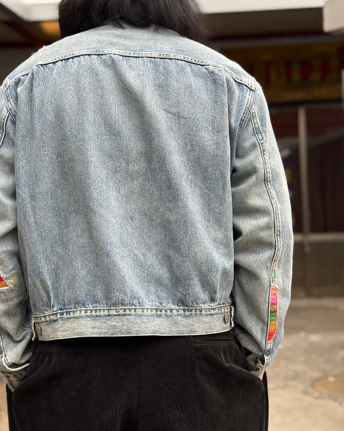 폴로 랄프로렌 렌턴 디스트레스드 리페어 패치워크 데님 트러커 자켓 L 상품이미지8