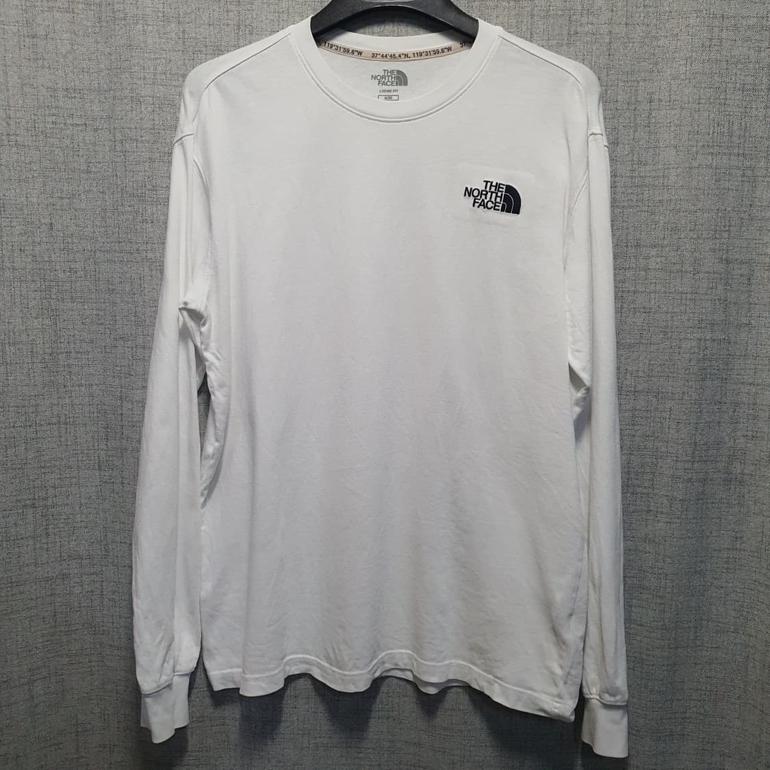 노스페이스 로고 루즈핏 흰색 긴팔티  상품이미지1