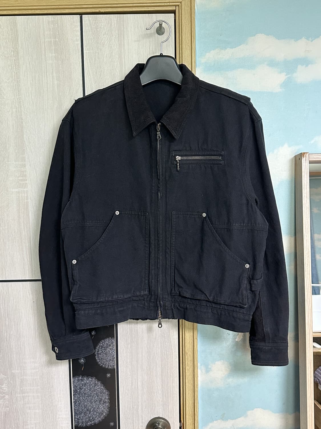 (L) 쿠어 오버 다잉 페이디드 워크 자켓 (워시드블랙) 상품이미지2