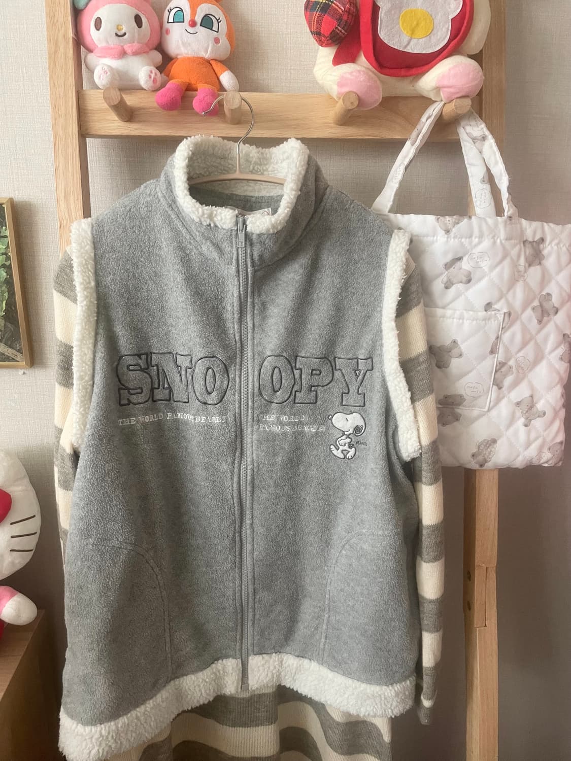 모리걸 빈티지 스누피 조끼 원피스 set 🤍🩶🐾 상품이미지2