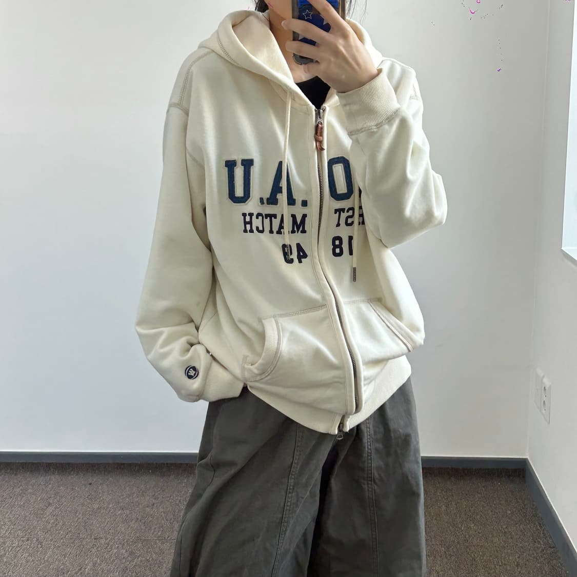 Who A U 후아유 아이보리 후드집업 상품이미지1