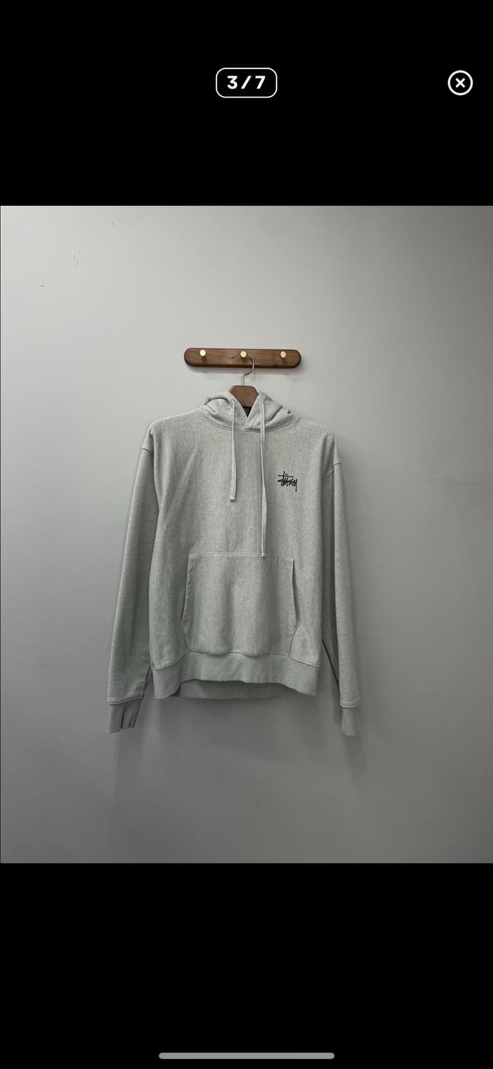 스투시 베이직로고 그레이 후드티 A3019 상품이미지3