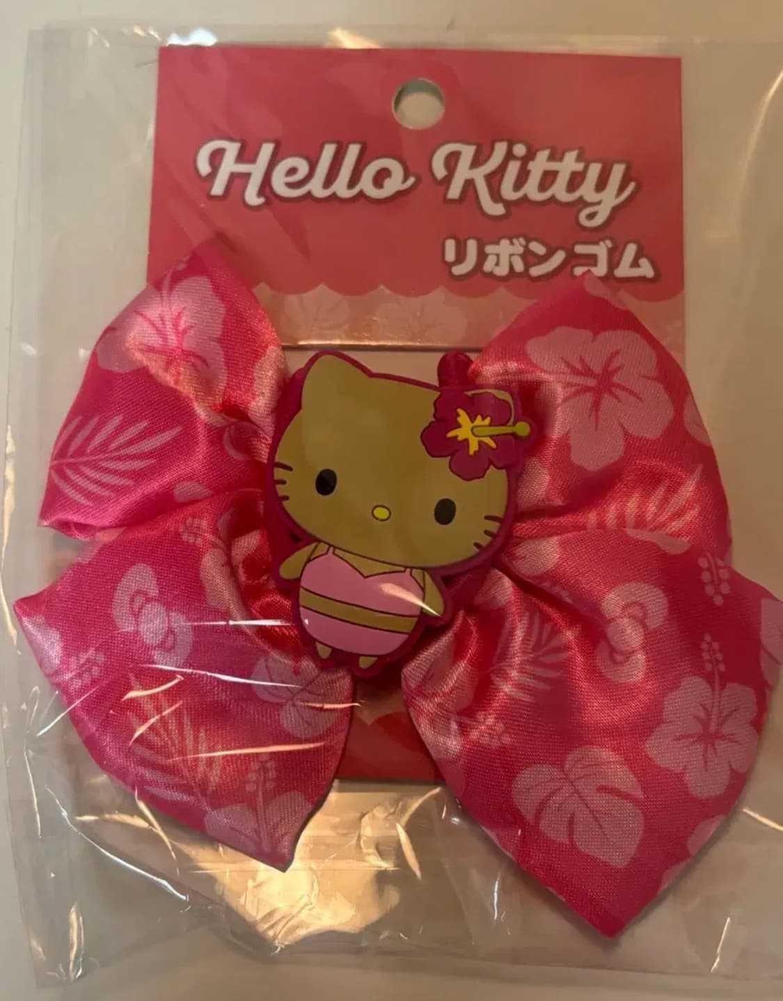 헬로키티 리본 머리끈 핑크 태닝 레오파드 상품이미지1