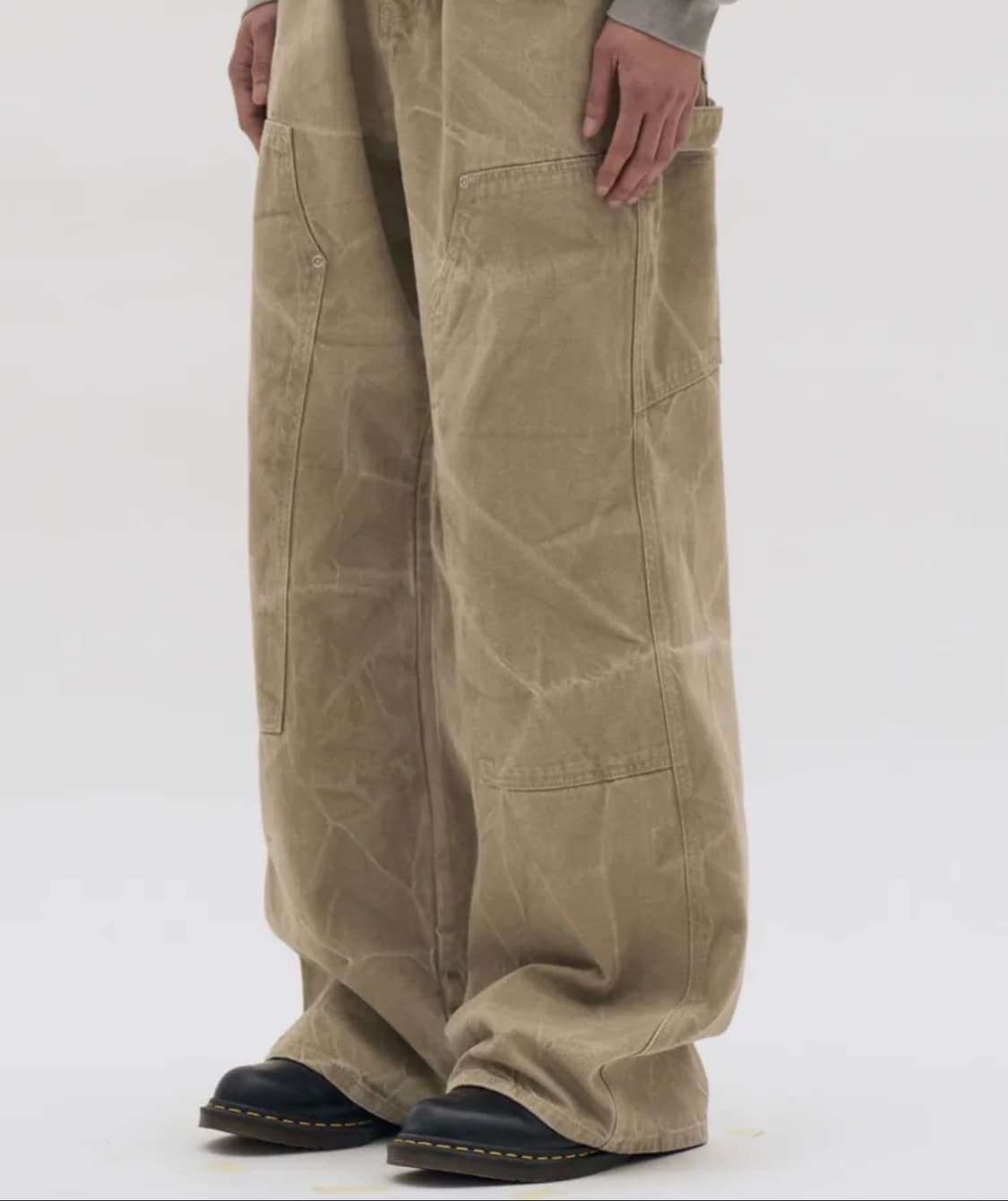 와이드 더블니 카펜터 팬츠 [VINTAGE BEIGE] - 감마갤러리 상품이미지1