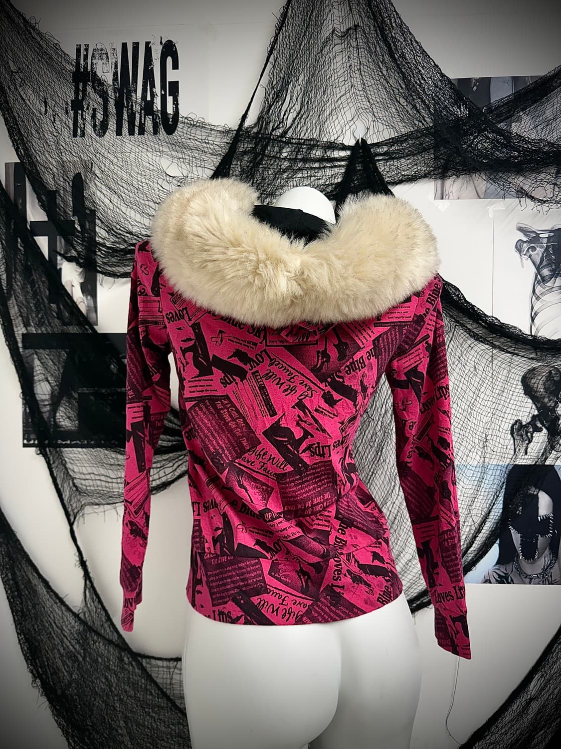 00s gal fur pattern hood zipup 상품이미지3