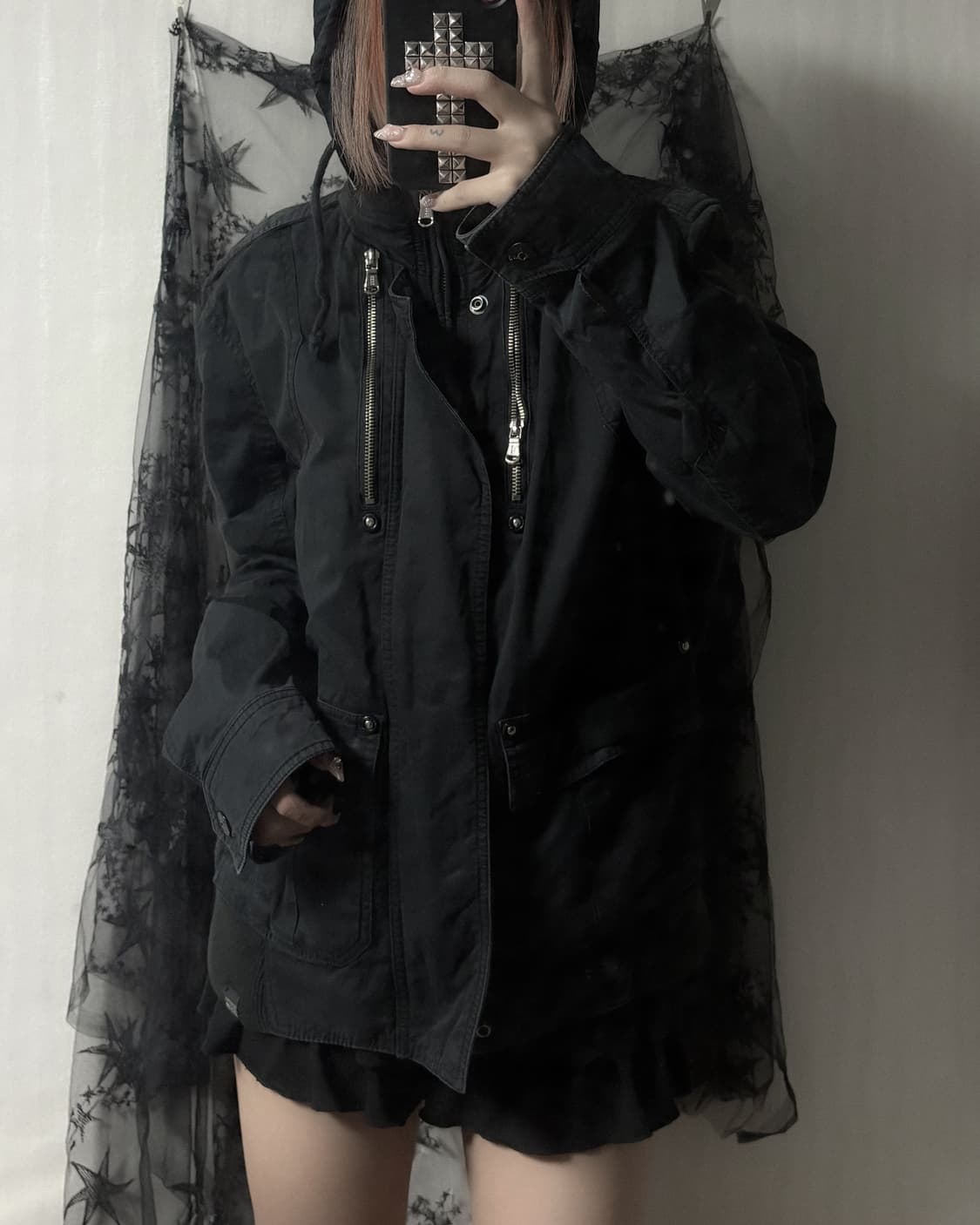 펑크 y2k 하이넥 포인트 자켓  상품이미지3