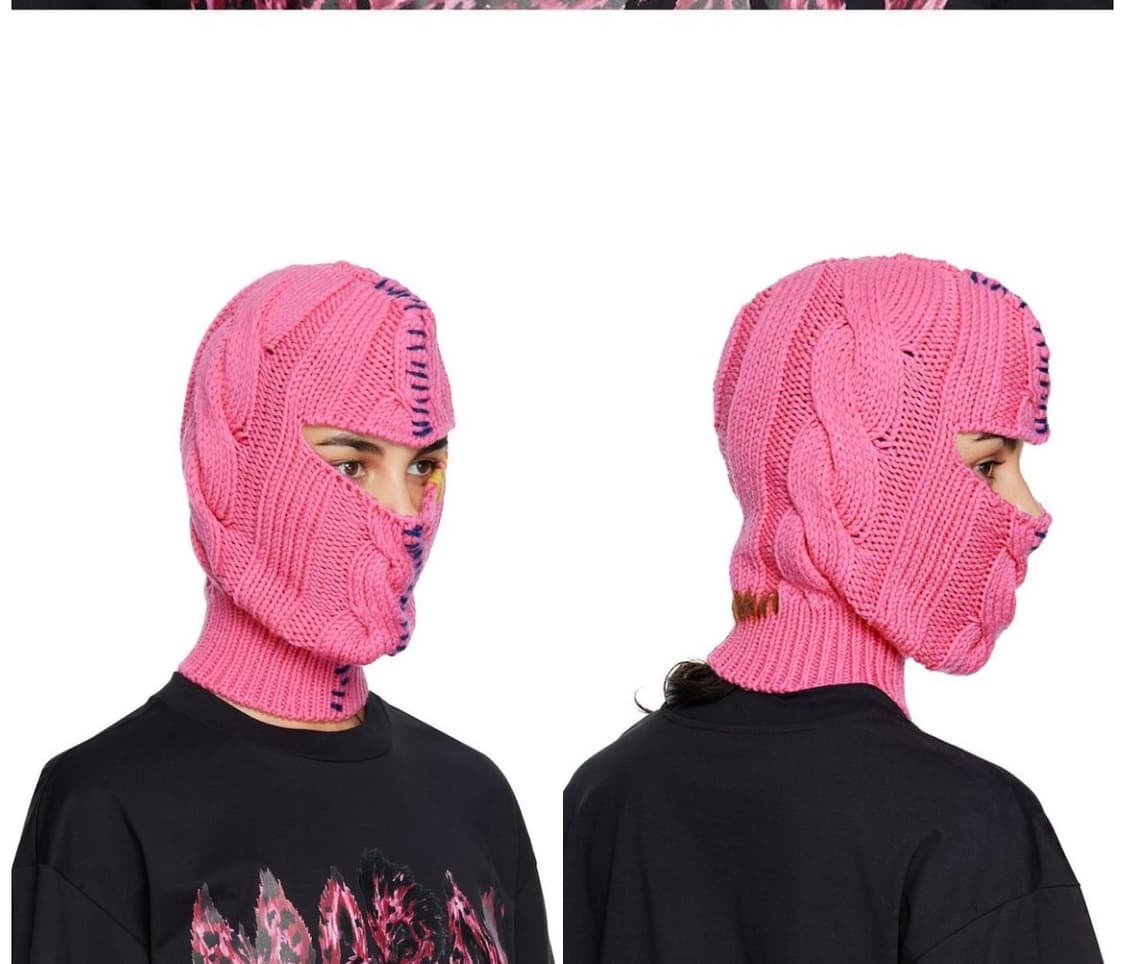 마르니 케이블 니트 후드 바라클라바 핑크 L 상품이미지3